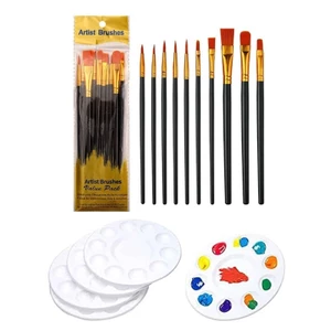 Treeling 10 Chiếc Nghệ Sĩ Paintbrush Bàn Chải Acrylic Bàn Chải Sơn Cho Tranh Màu Nước