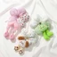 Dây buộc tóc mông động vật DARON, Phim hoạt hình dễ thương bằng vải Cotton lấp đầy, Vải thời trang thêu phong cách Quirky Kẻ sọc hoa Vòng tóc