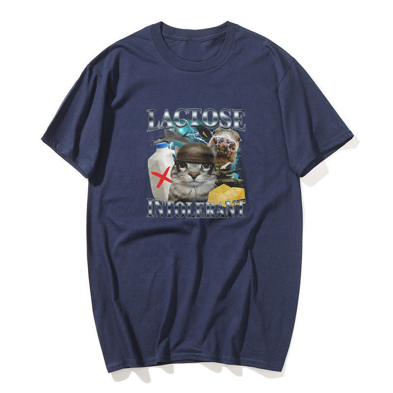 Áo Thun Cotton Nam/Nữ Phong Cách Retro Với Họa Tiết Mèo Meme Ngộ Nghĩnh, Quá Khổ, Thích Hợp Mặc Thời Trang Mọi Lứa Tuổi