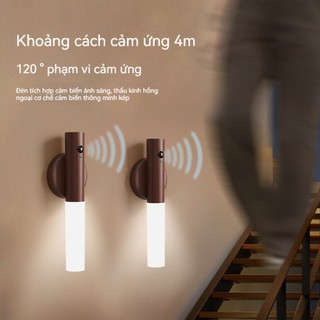 Đèn ngủ cảm ứng cơ thể thông minh - Chức năng sạc gia đình hút từ tính hành lang tự động chất liệu gỗ sang trọng