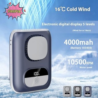 [PNPIA] Quạt thắt lưng di động nhỏ gọn 3CM Kẹp 4000mAh trên quạt cổ cá nhân LED 12H Làm việc 5 tốc độ 10500RPM Luồng khí mạnh có dây buộc VN