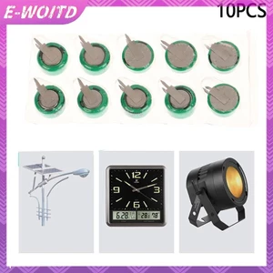 E-WOITD 10 Chiếc 1.2V 40mAh Pin Sạc Ni-MH Có Chân Hàn Cho Hẹn Giờ Đồ Chơi Đồng Hồ Máy Trợ Thính Thiết Bị Năng Lượng Mặt Trời Nút Đồng Xu Cell HNVN