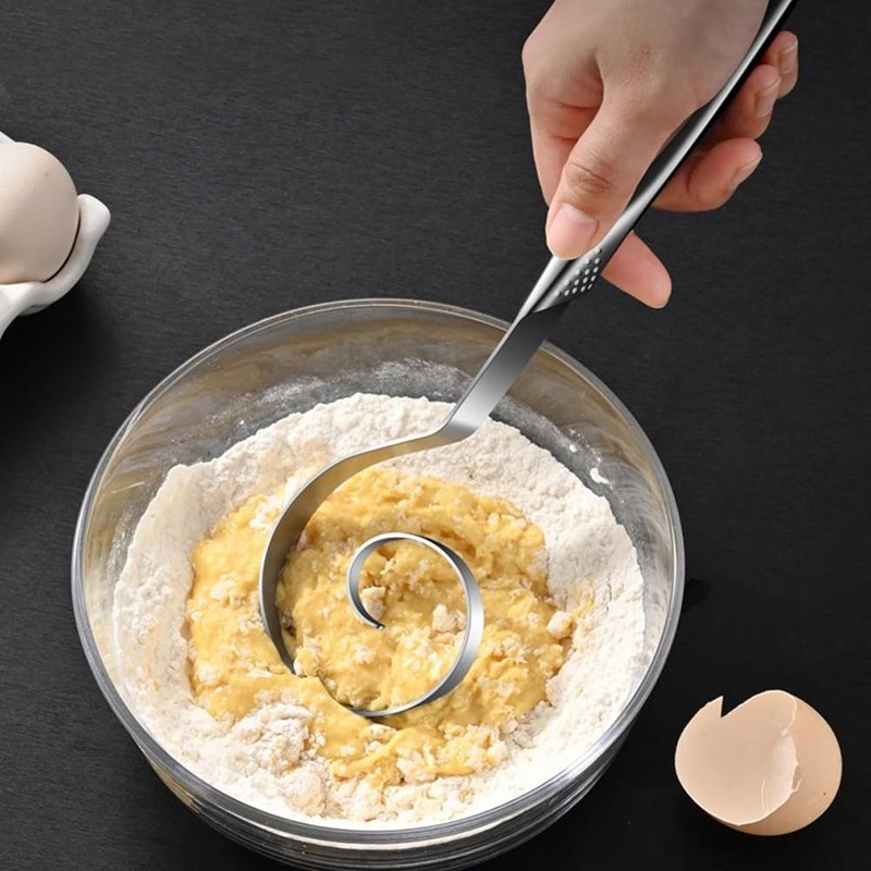 Máy đánh bột Đan Mạch - Dụng cụ gạt nước liền mạch bằng thép không gỉ để nướng bánh mì bột, bánh Pizza, bánh ngọt, bánh nướng