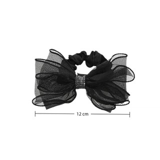 MIKYCO Scrunchies lưới organza có kim cương giả - Phụ kiện tóc thời trang dành cho nữ và bé gái
