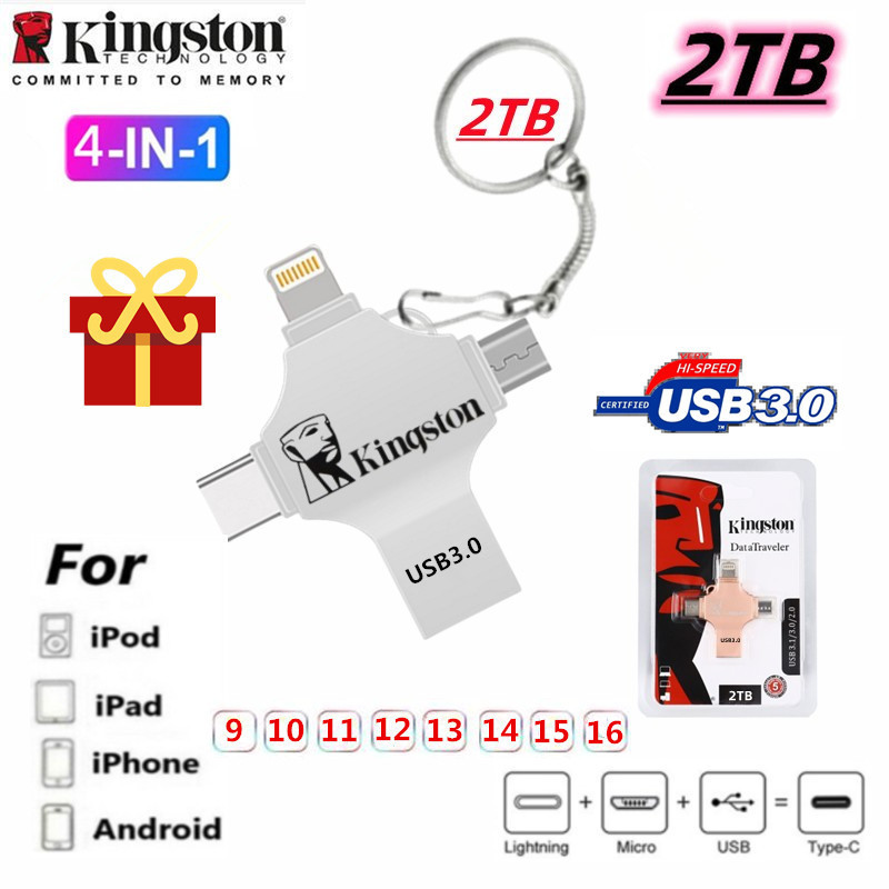 Ổ đĩa flash USB tốc độ cao 2TB 4 trong 1 3.0 TYPEC thích hợp cho 512GB ...