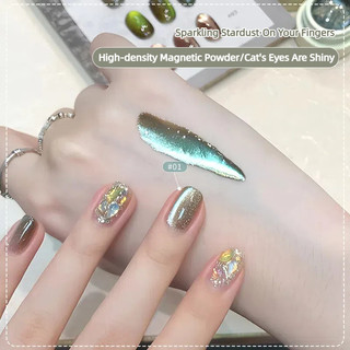ANNIES Trà Thông Ca Cao Gel Mắt Mèo Làm Móng Tay, Màu Nâu Xanh Pha Lê, Hạt Mắt Mèo, Keo Dán Nghệ Thuật Cho Tiệm Nail
