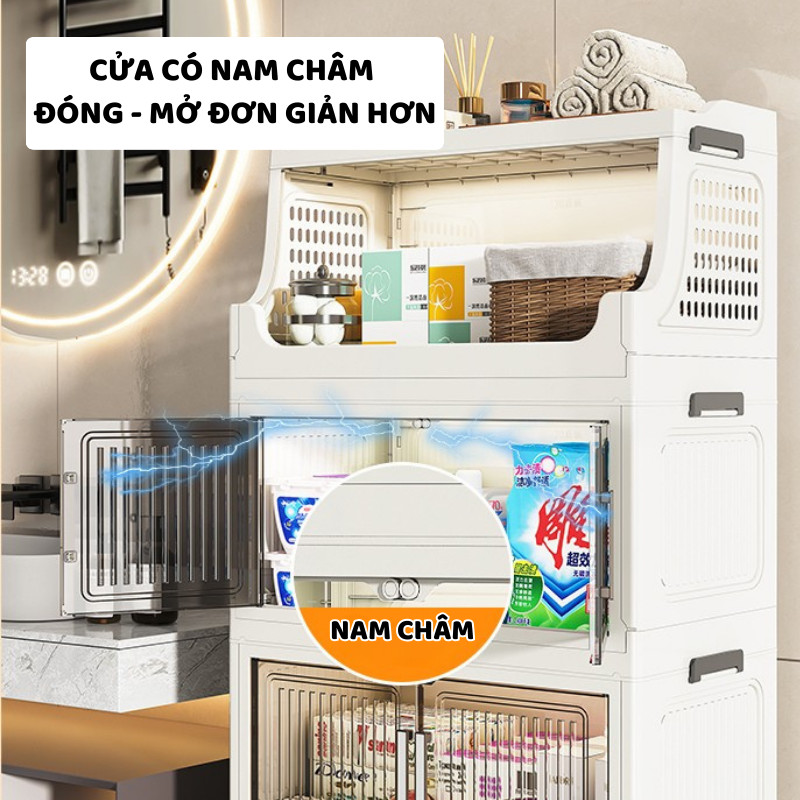 Tủ Gấp Gọn Đựng Đồ Phòng Tắm ENODA HOME, Tủ Kệ Đựng Đồ Đa Năng Nhà Tắm Có Bánh Xe Di Chuyển Tiện Lợi TUN052