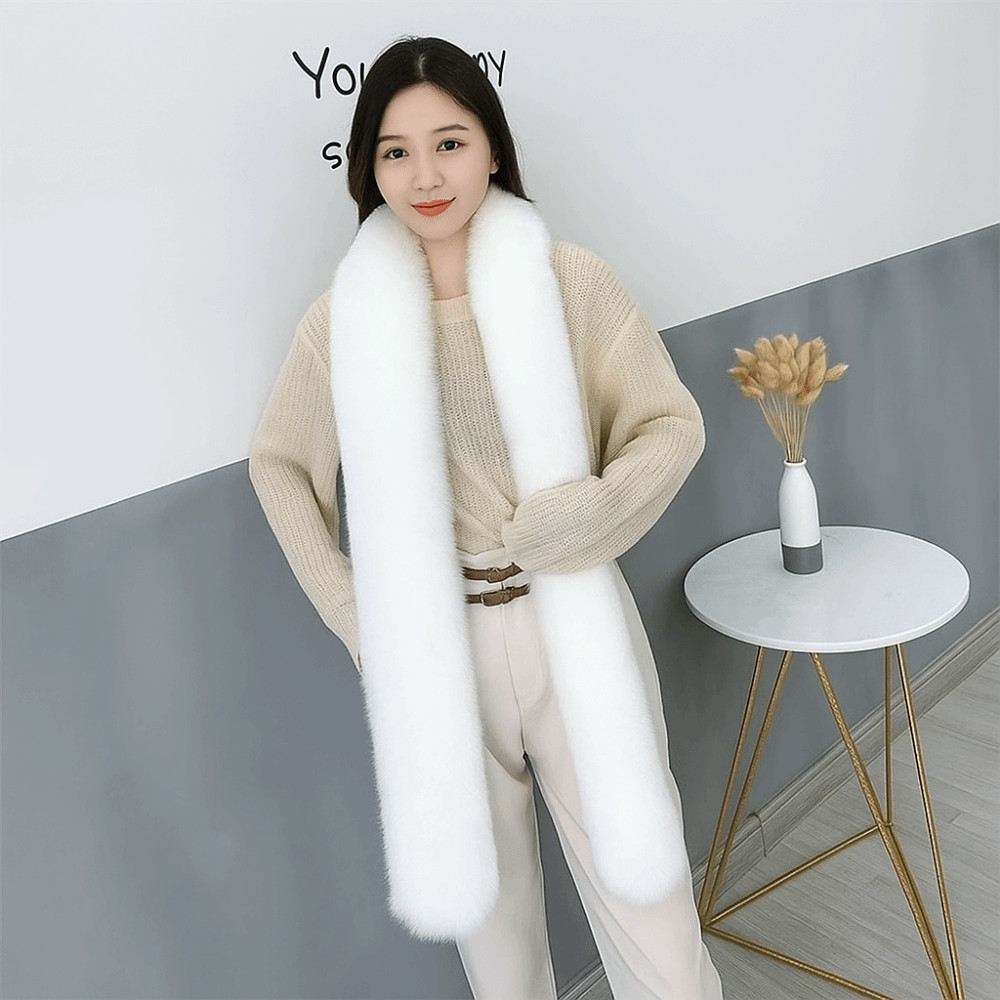 FANIELLAPOWELL Khăn Choàng Lông Thú Giả Dầy Mềm, Phong CáchVintage, Ấm Áp Mùa Đông