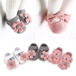 FILL Giày Cotton Cho Bé, Giày Công Chúa Nơ Hoa, Mềm Mại Chống Trơn Trượt Trẻ Sơ Sinh Prewalkers 0-18M