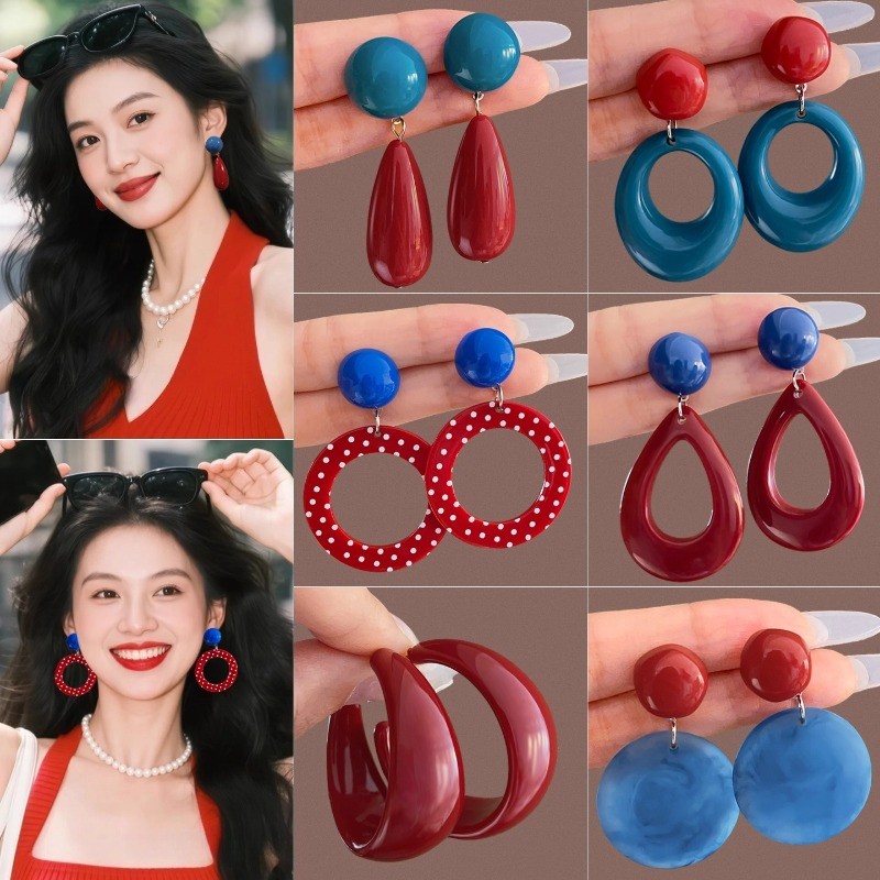 2026 Phong Cách Mới Bông Tai Đơn Giản Thời Trang Retro Nữ Bông Tai
