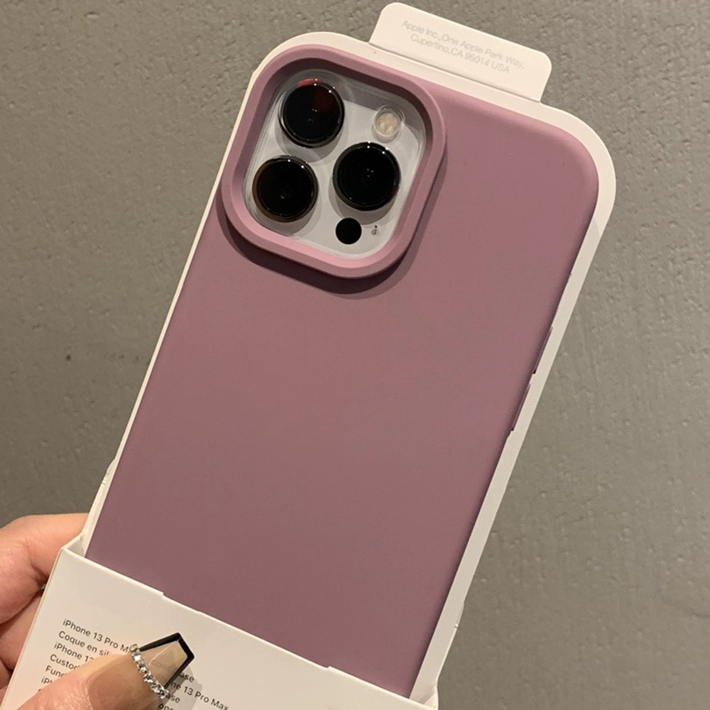 Ốp điện thoại silicon lỏng dòng màu hồng huỳnh quang cho iPhone 17ProMax 16 15 14 13 12 11Pr Max Bảo hiểm toàn diện Vỏ mềm bảo vệ chống sốc
