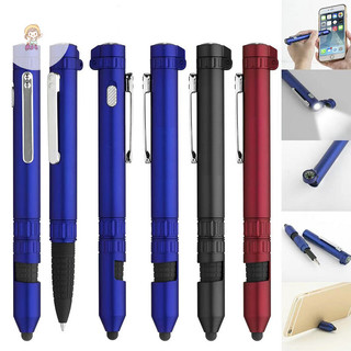 Twe al Pen Light Pen Du lịch ngoài trời 6 trong 1 Công cụ đa chức năng Tua vít La bàn Giá đỡ cảm ứng Bút đèn VN