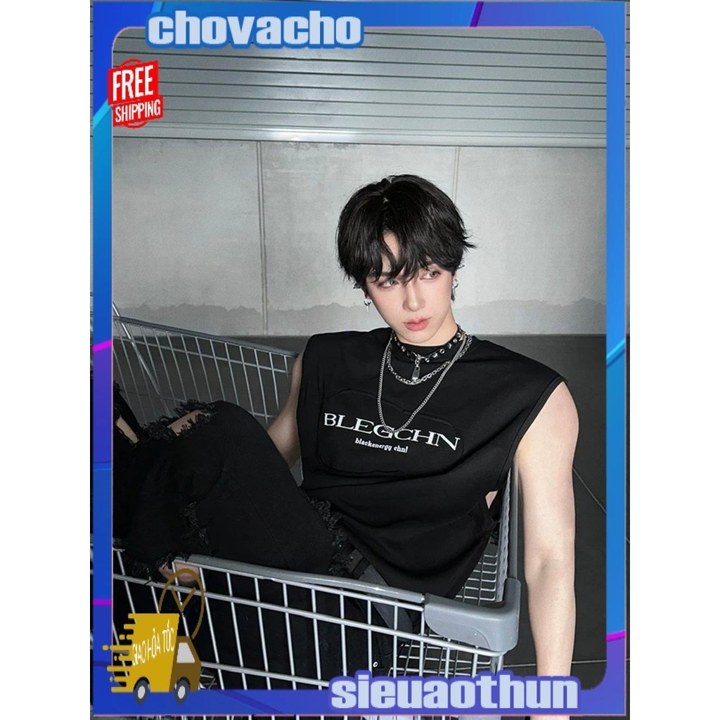 Áo thun Tanktop Cổ tròn BLEGCHN ICVCVNI Unisex
