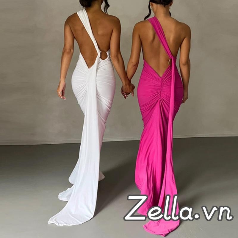 Váy dài nữ mùa hè không tay cổ dây chắc chắn Slim Fit Váy dự tiệc