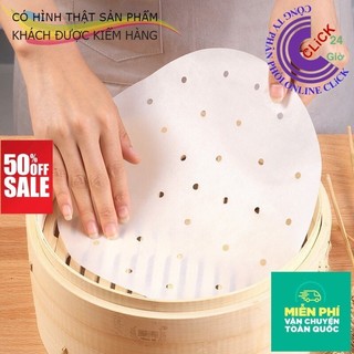 [XẢ] Combo 100 tờ giấy nến tròn đục lỗ dùng cho nồi chiên không dầu ⌛ Hoa Mười Giờ Bonsai & Phụ Kiện