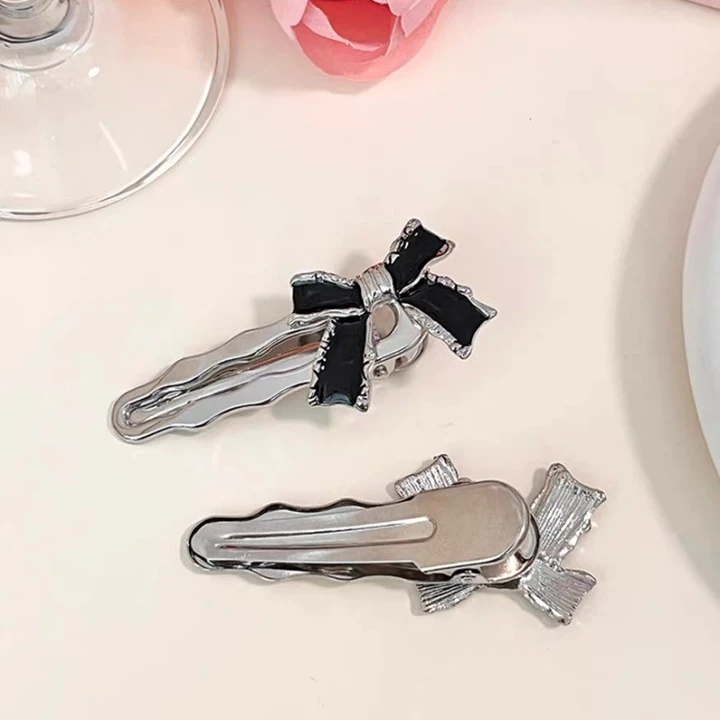 Kẹp tóc hàn quốc kẹp tóc cho bé kẹp tóc mái kẹp kẹp tóc cute kẹp mỏ vịt kẹp tóc Ngọt Ngào Mát ins Phong Cách Thoáng Mát Tóc Kim Loại Nơ Độc Đáo Thiết – 5
