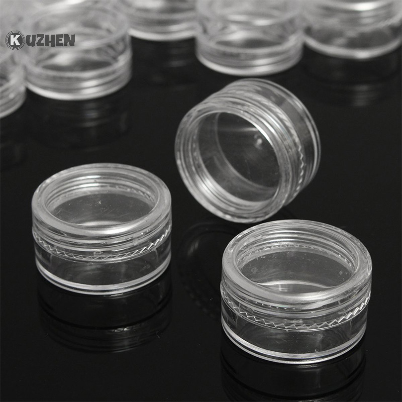 Kuzhen 50pc Bình kem trong suốt Chai mỹ phẩm Hộp đựng nồi trong suốt cho móng tay HOT