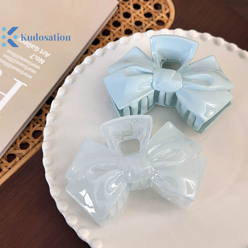 Kudosation Kem Ngọt Nơ Xanh Ngôi Sao Năm Cánh Hình Học Vuốt Tóc Cho Nữ Thanh Lịch Nơ Cua Barrettes Phụ Kiện Tóc
