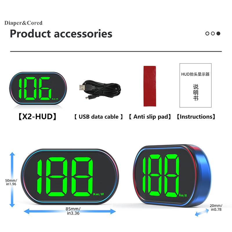 Đồng hồ đo tốc độ kỹ thuật số LED ô tô DIAPER & CORED -Up Display Universal Vehicle Speed Meter Speedometer HUD Truck Safe Driving Assistant YTH