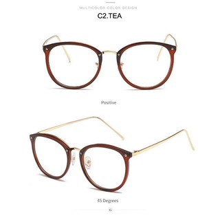 Retro Khung Kim Loại Kính Mắt Quá Khổ Trong Suốt Ống Kính Kính Nam Nữ Quang Trong Suốt Mèo Mắt Kính Khung Cảnh