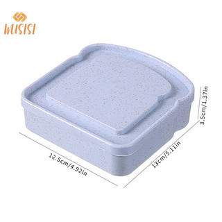 [Wusisi] Hộp đựng bánh mì nướng ăn trưa Hộp đựng bánh Sandwich nhiều màu dung tích lớn Công nhân văn phòng Hộp đựng Bento bằng nhựa Dễ dàng làm sạch Nhẹ Di động MỚI