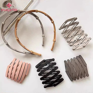 < zhuliye789 > Dây buộc tóc gấp di động dành cho nữ Băng đô rửa mặt chống trượt Phụ kiện tóc cho bé gái có thể thu vào