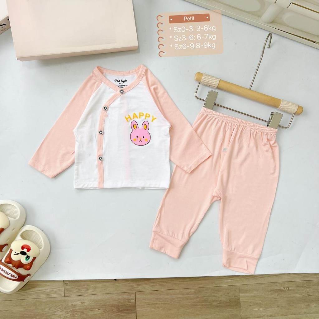 Combo 3/5 bộ dài tay vải thun lạnh PEPTIT cho bé sơ sinh HH in hoạ tiết chất mềm mịn thoáng mát DL013 Đậu Đậu Store