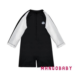 Mg-kids Bé Trai Rash Guard Đồ Bơi Playsuit Họa Tiết Gấu Trúc Chắp Vá Dây Kéo Dài Tay Chống Nắng Tắm Phù Hợp Với Đồ Bơi