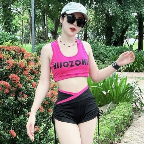 Bộ đùi thể thao tập gym, aerobic,đi bơi. Bộ tập chữ cạp chéo HIZOHIS chất thun mịn co giãn thoải mái