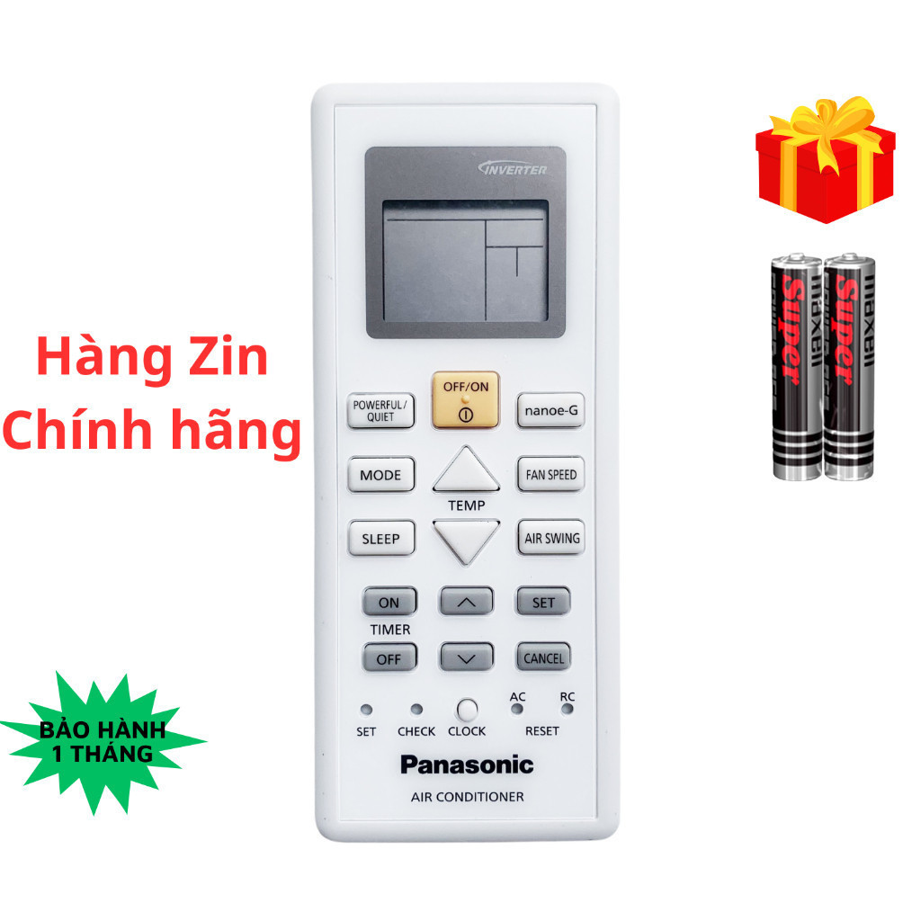 Điều khiển điều hòa Panasonic Mã 17 Hàng Zin, remote máy lạnh