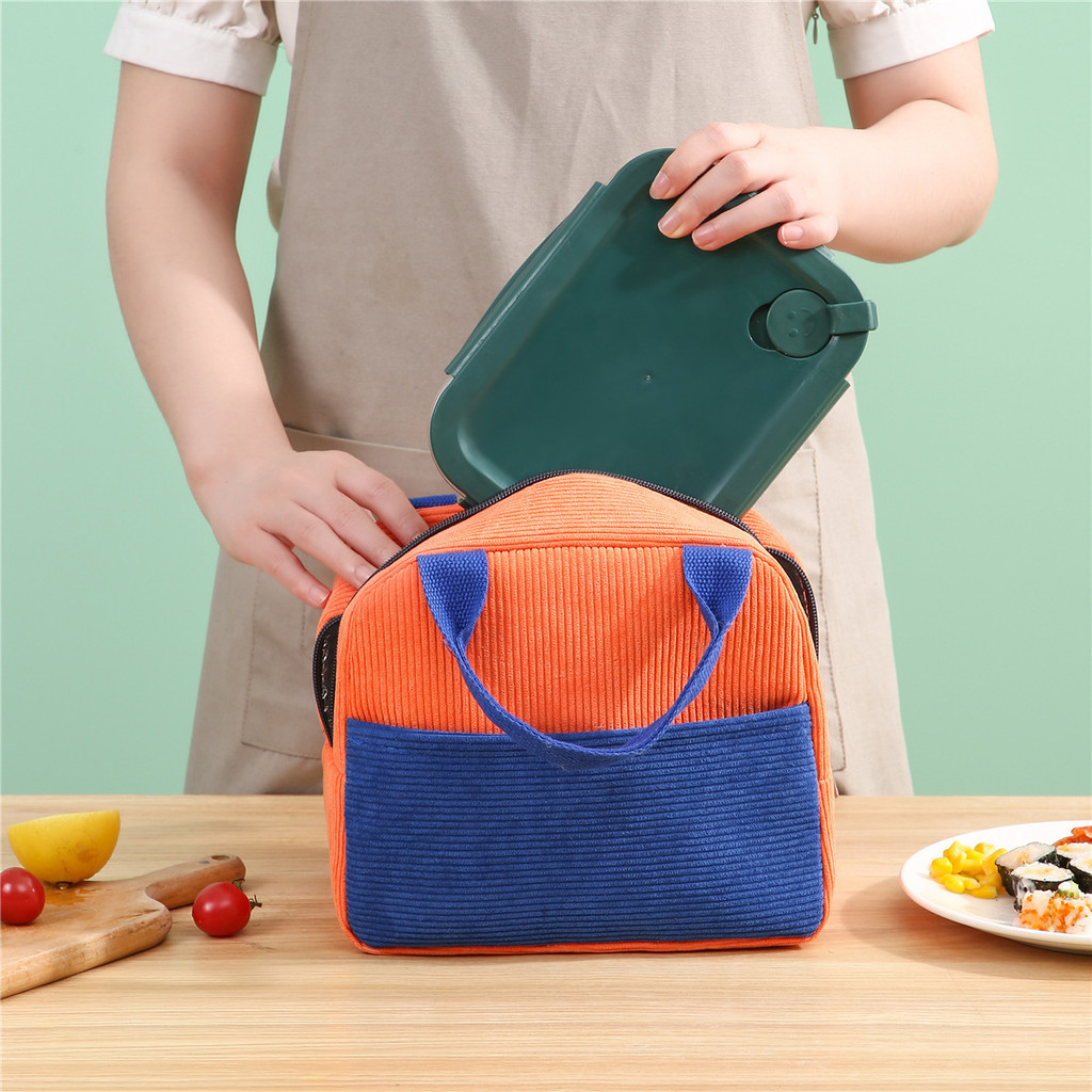 Túi cách nhiệt vải nhung mới Túi đựng đồ ăn trưa cầm tay chống nước Túi đựng đồ ăn trưa Túi đựng đồ ăn trưa cách nhiệt Túi cách nhiệt Túi vải Bento Túi Bento Túi đựng đồ ăn trưa Túi Bento