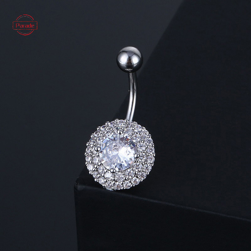 Cuộc diễu hành Dainsty Rối Bụng Nút Nhẫn Thép không gỉ Rốn Zircon Hoa Rốn Rốn Nhẫn Trang Sức Cơ Thể Gợi Cảm VN