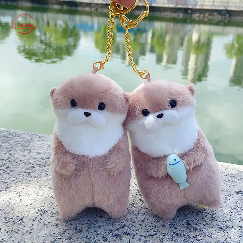 Diễu Hành Dễ Thương Otters Cầm Cá Sang Trọng Móc Khóa Nhẹ Mặt Dây Chuyền Đạo Cụ Cho Túi Đi Học Ví Chìa Khóa VN