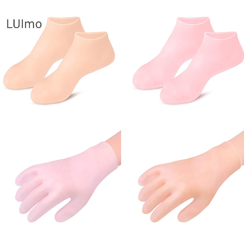 Luimo 1 Đôi Tất Chăm Sóc Bàn Chân Spa Sử Dụng Tại Nhà Silicon Dưỡng Ẩm Gel Gót Tất Nứt Chân Chăm Sóc Da Bảo Vệ Chống Nứt Găng Tay SBS