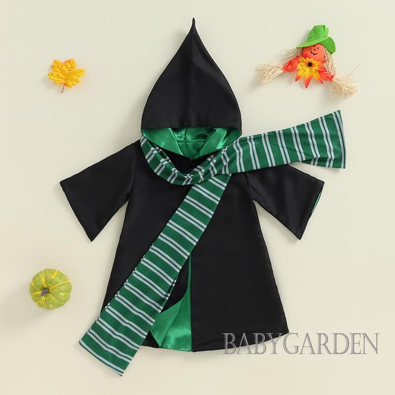 Baga-người Lớn / Trẻ Em / Bé Phù Thủy Trang Phục Dài Tay Áo Khoác Phù Thủy Có Khăn Cosplay Quần Áo Halloween