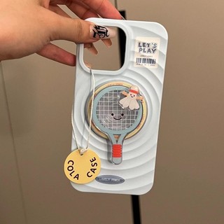 Sáng Tạo Cầu Lông Bóng Bàn Từ Đứng Ốp lưng Cho iPhone15 14 13 12 11 Pro Max Vỏ Chống Sốc Bảo Vệ camera Silicon Mềm Lưng