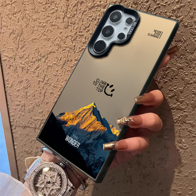 Phong cảnh tuyệt vời của Meili Snow Mountain Micro Matte Hard Frosted Case cho Samsung S25 Ultra S24 Ultra S23U Galaxy S24 + S24FE S22U S20FE S21 S20 Vỏ chống sốc chống vân tay
