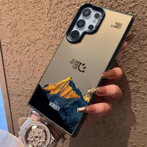 Phong cảnh tuyệt vời của Meili Snow Mountain Micro Matte Hard Frosted Case cho Samsung S25 Ultra S24 Ultra S23U Galaxy S24 + S24FE S22U S20FE S21 S20 Vỏ chống sốc chống vân tay