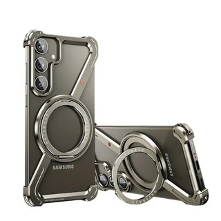 [Jlk] Ốp Lưng Kim Loại Titan Hình Chữ Z Cho Samsang Galaxy S24 Ultra S24 Plus Ốp Lưng Hợp Kim Nhôm 360° Vỏ giữ xoay từ tính