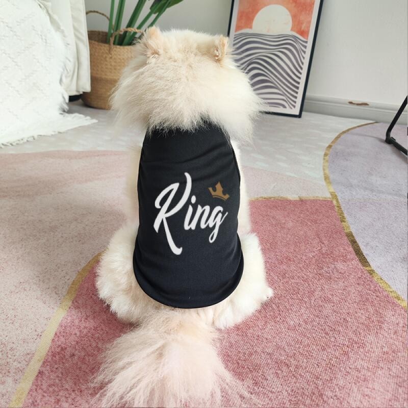 Áo Vest in hình mèo / chó họa tiết King and Queen Áo Vest mèo và chó thoáng khí cho chó nhỏ và vừa