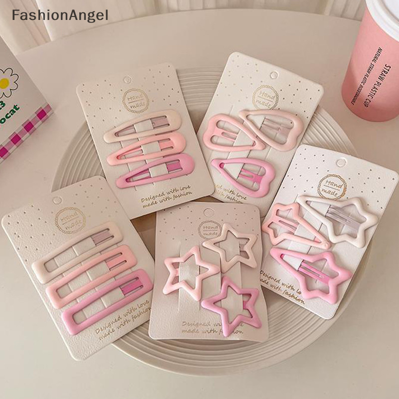 FashionAngel 3 Cái / bộ Kẹp Tóc Cho Nữ Bé Gái Ngôi Sao BB Kẹp Tóc Pin Phong Cách Hàn Quốc Mờ Màu Hồng Chụp Đồ Trang Trí Phụ Kiện TH