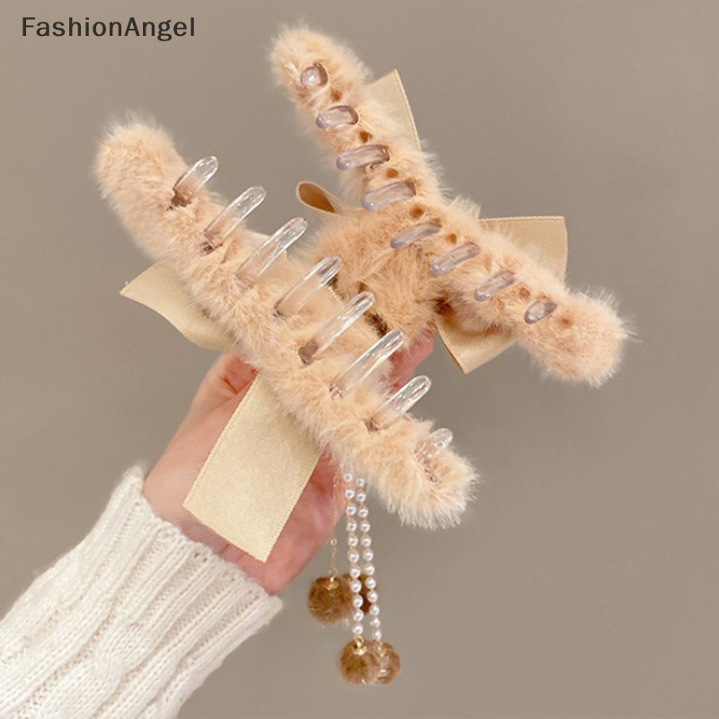 FashionAngel Sang Trọng Móng Vuốt Nơ sel Kẹp Tóc Móng Vuốt Tốt Nhất Kẹp Cho Tóc Dày Phụ Nữ Phụ Kiện Tóc Mới Vuốt Dễ Thương Mùa Đông TH