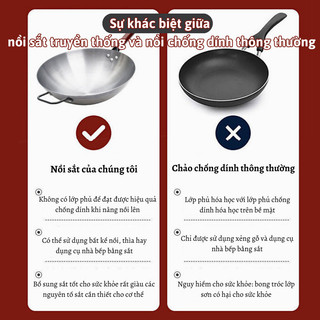 Chảo Thép Tôi Chống Dính Cao Cấp Myd.23 Dẫn Nhiệt Tốt, tay Cầm Gỗ Có Lỗ Treo, Lòng Chảo Dẫn Nhiệt Tốt 3 Kích Thước