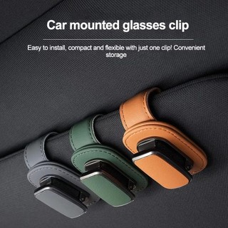FANIELLAPOWELL Móc treo kính mắt ô tô, Kẹp kính che nắng chống trầy xước đàn hồi, Giá đỡ kính mắt ô tô bằng da PU đa năng Phụ kiện nội thất ô tô