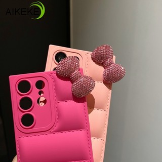 Tương Thích Cho Samsung Galaxy A55 A35 A05S A15 A05 A73 A72 A71 A54 A53 A52 A52S A51 M40S 4G 5G Ốp Lưng Điện Thoại Thời Trang Xuống Áo Khoác 3D Puffer TPU Mềm Thắt Nơ Vỏ Chống Sốc