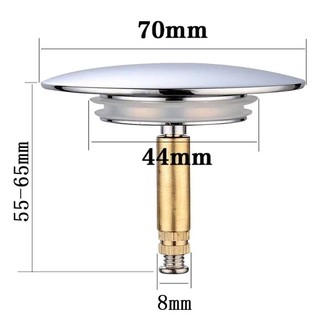 Jkdesign Nút chặn thoát nước bồn tắm 70mm bằng đồng thau, chỉ có con dấu phẳng, có thể điều chỉnh, lọc bật lên