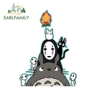 EARLFAMILY 13cm x 9.9cm Totoro Anime Chibi Dán Xe Caravan Gương Chiếu Hậu Đề Can Chống Nắng Cá Tính Chống Thấm Nước Bảo Vệ Cửa Ô Tô