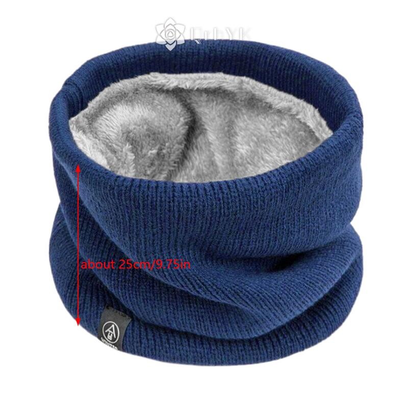 Qrhyk Khăn Dệt Kim Mùa Đông Ấm Áp Ngáy Khăn Chắc Chắn Làm Dày Lông Len Cổ Ấm Unisex Nam Cổ Khăn Vòng Nữ Chui Đầu Khăn Mới