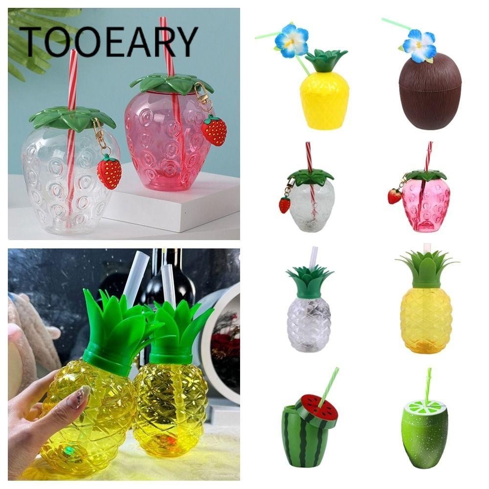 TOOEARY Cốc Rơm Dụng Cụ, Bình Nước Nhựa Thực Phẩm Trái Cây Hoạt Hình ...