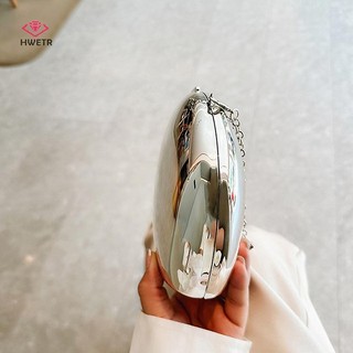 Hwetr Kim Loại Acrylic Ngỗng Hình Trứng Túi Ly Hợp Ví Nữ Dây Đeo Vai Túi Đảng Đeo Ngang Mới
